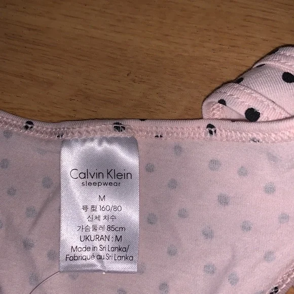 NWT Calvin Klein 2-Piece Pajama Set (Polka Dot Print), Medium, Light Pink - Picture 6 of 9
